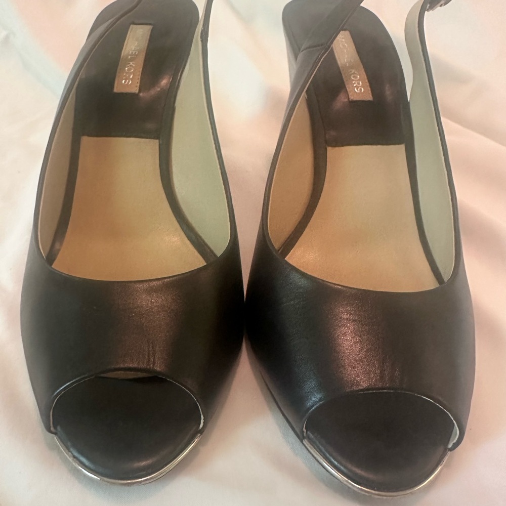 Michael Kors Black Peep-Toe Heels